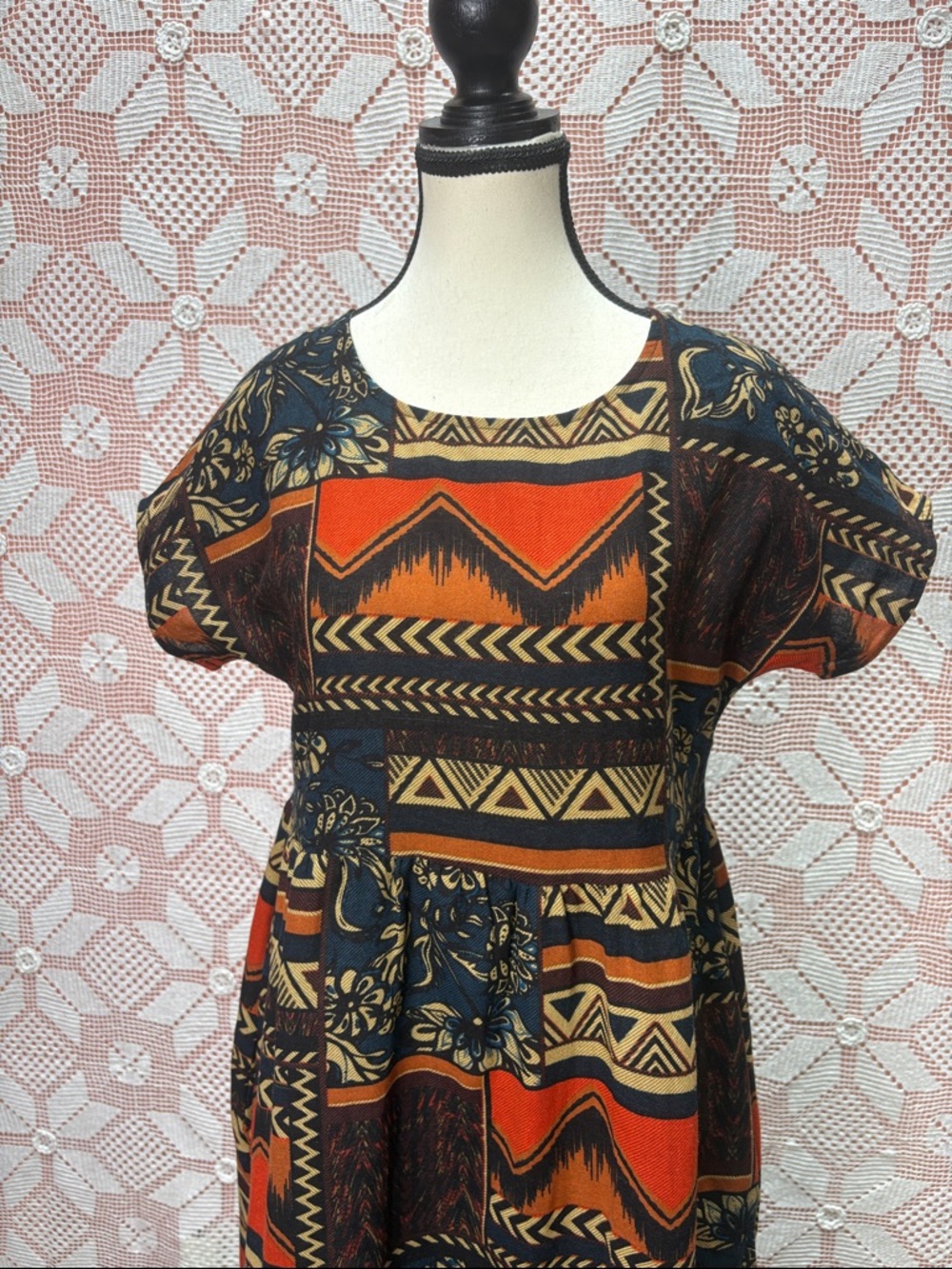 Boho Tribal Print Maxi Dress | Flowy - Picture 3 of 10